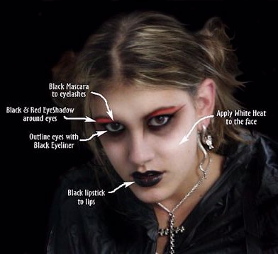 Pierced Goth Makeup Cheeks Head Brown Skin Tone